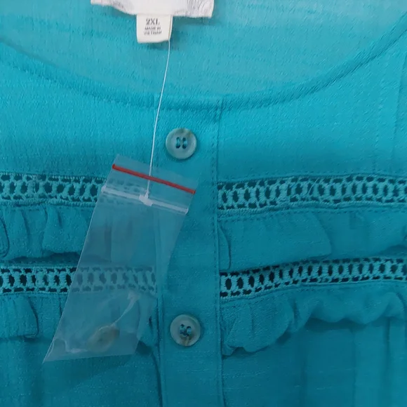 Perch By Blue Pepper Teal Ruffle Sleeve Dress - Picture 5 of 5